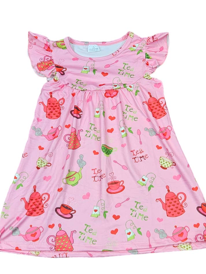 Tea Party Milk Silk Flutter Dress for wholesale by Great Lakes Kids Apparel