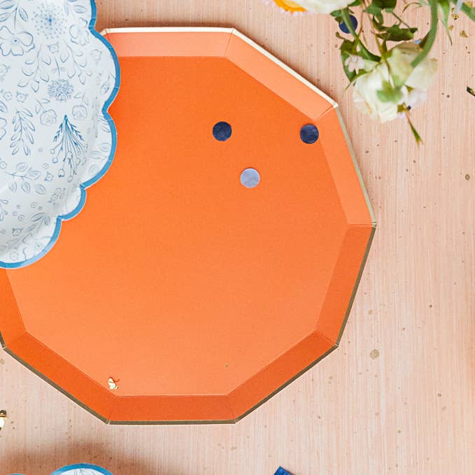 Bonjour Fête - Wholesale Disposable Plate - SUNKISSED ORANGE PREMIUM DINNER PLATES5