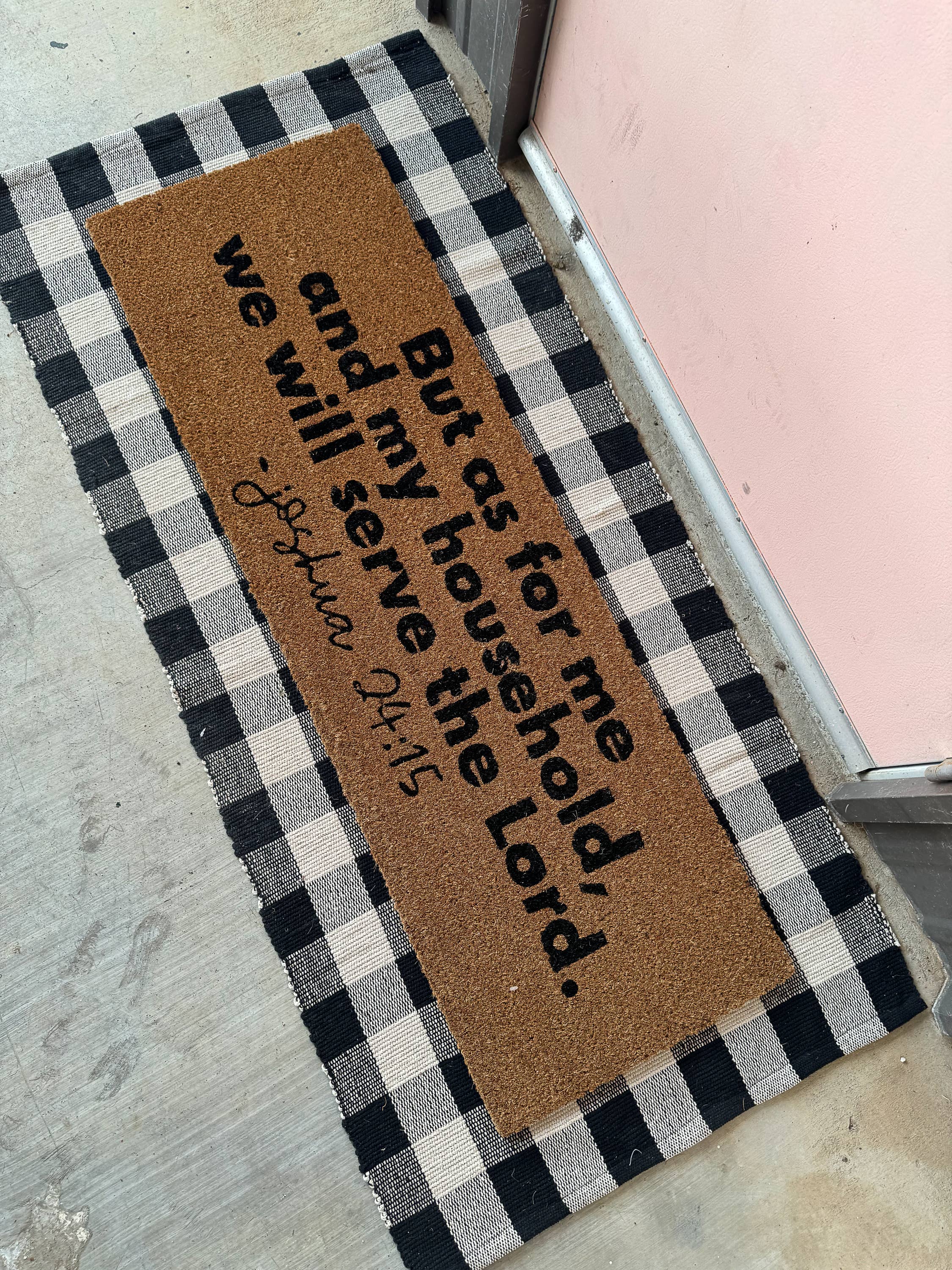 Modern Burlap – wholesale Door mat – XL Doormat - Joshua 24:15 (New Length)1