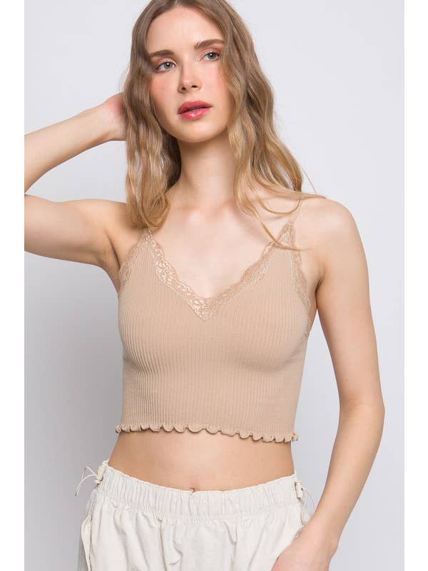 Vanilla Monkey - Wholesale Camisole - Women's - Seamless Laced Detail Camisole