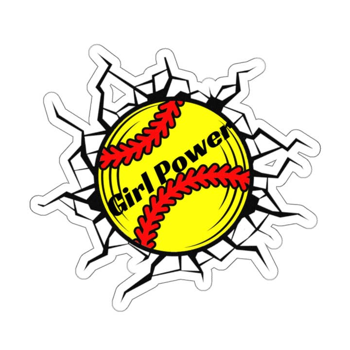 Girl power softball sticker for wholesale by Brittany Creates