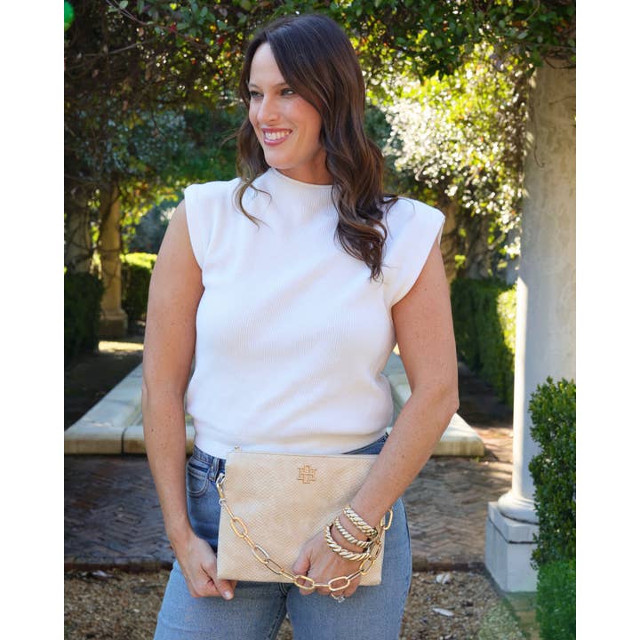 Caroline Hill - Wholesale Crossbody Bag - Women's - Ariana Crossbody Shimmer Champagne