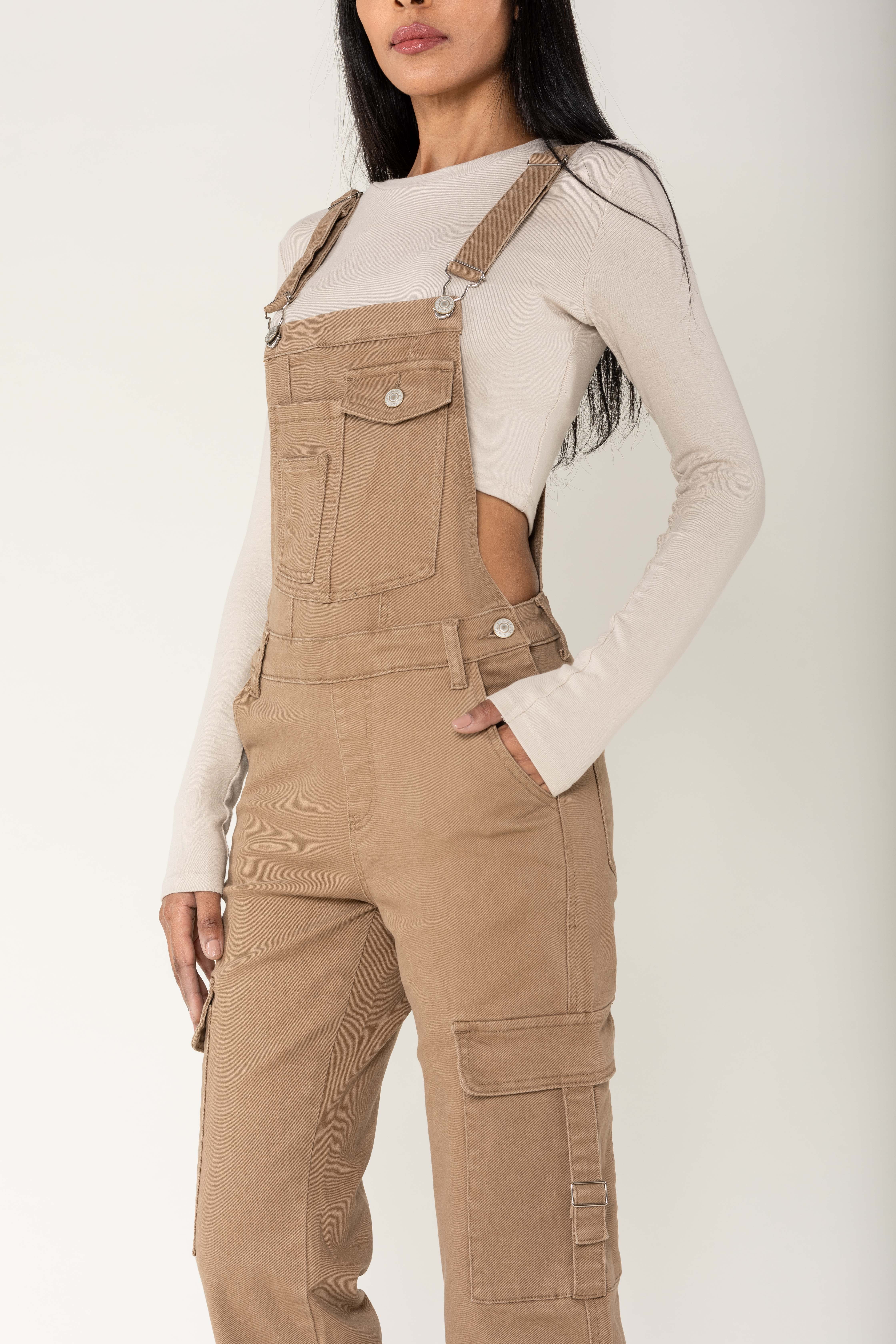 Nina Carter - Wholesale Overalls - Women's - Nina Carter Cargo Denim Stretch Denim Overalls S56011
