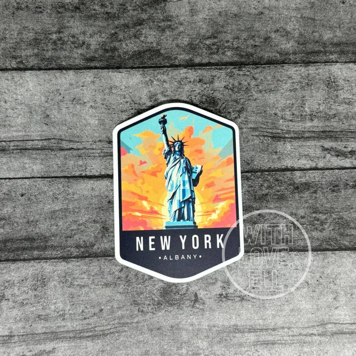 With Love, Ell - Wholesale Phone & Laptop Stickers - Handmade Vinyl sticker - "New York" State1