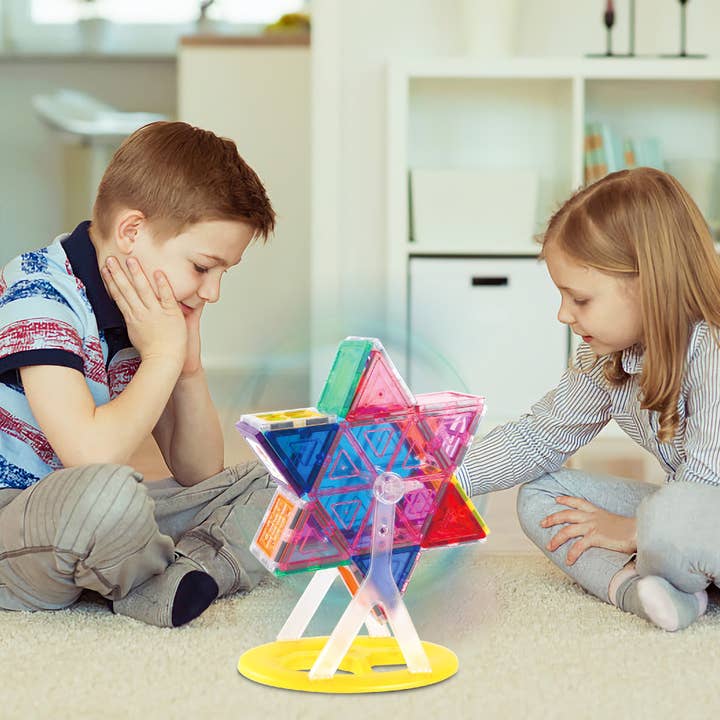 PicassoTiles - Wholesale Building Set - Kids - PicassoTiles 9pc Ferris Wheel Magnetic Tile Building Set4