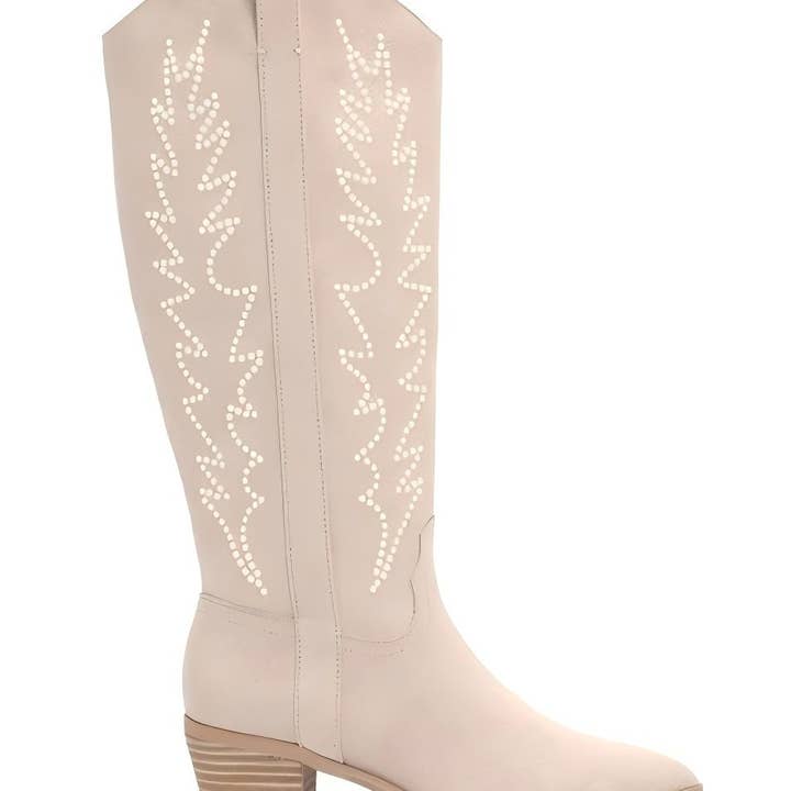 Mi im TAYSHA Women Block Heel Pearl Embellished Cowgirl Western Boots-12 Pairs Pack-52.85/Pair for wholesale by Mars Sky Shoes Wholesale