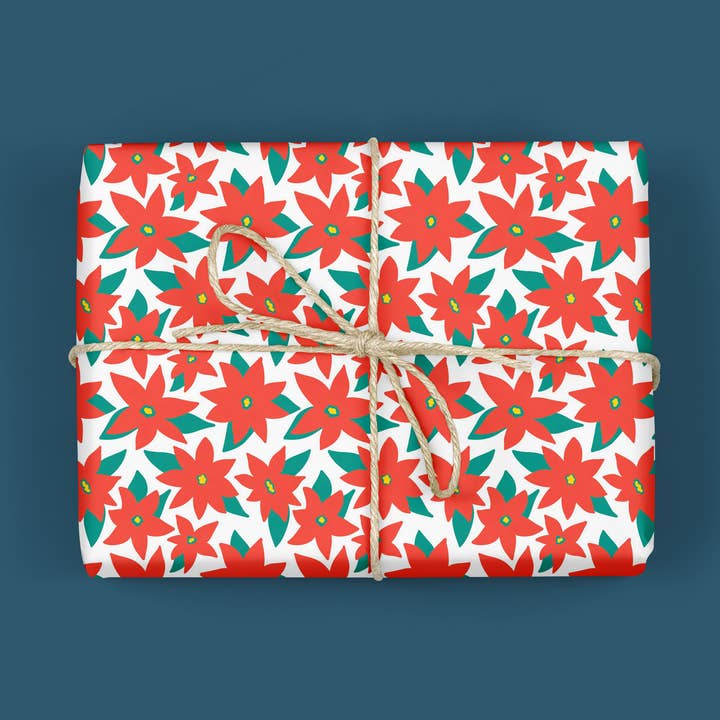 POINSETTIA Gift Wrap (ROLL) for wholesale by MELLOWWORKS