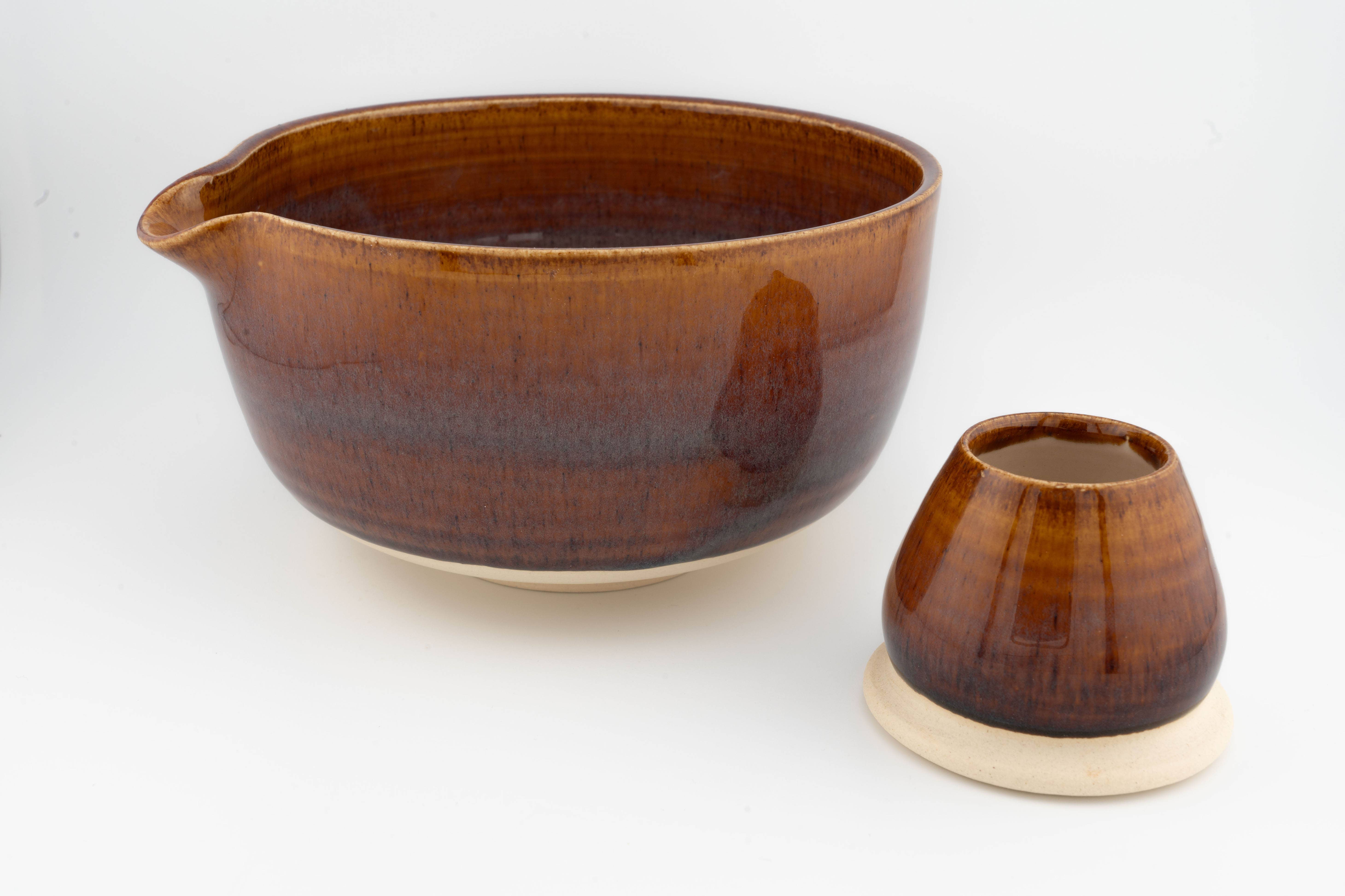 Swan City Ceramics – wholesale Tea set – Matcha Bowl with Whisk Holder, Handmade Ceramic, Chawan1