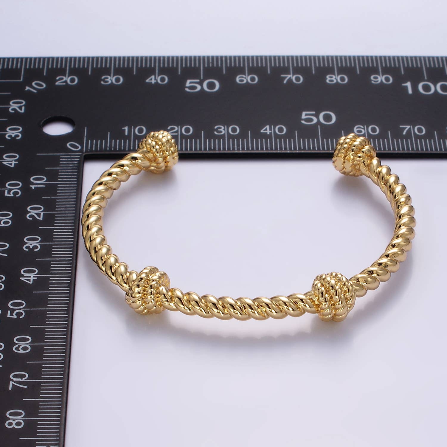 Aim Eternal - Vente Bracelet manchette - Manchette en corde nouée remplie d'or 24 carats | WA-25182