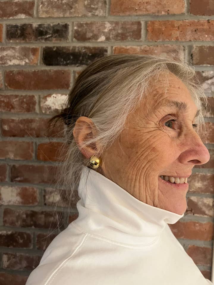 Vintage Round Gold Earrings for wholesale by Abalone Jewelry Co.