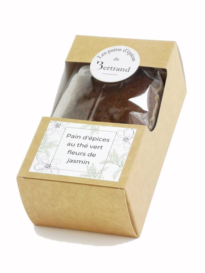 Gingerbread with green tea and jasmine flowers for wholesale by LES PAINS D'EPICES DE BERTRAND