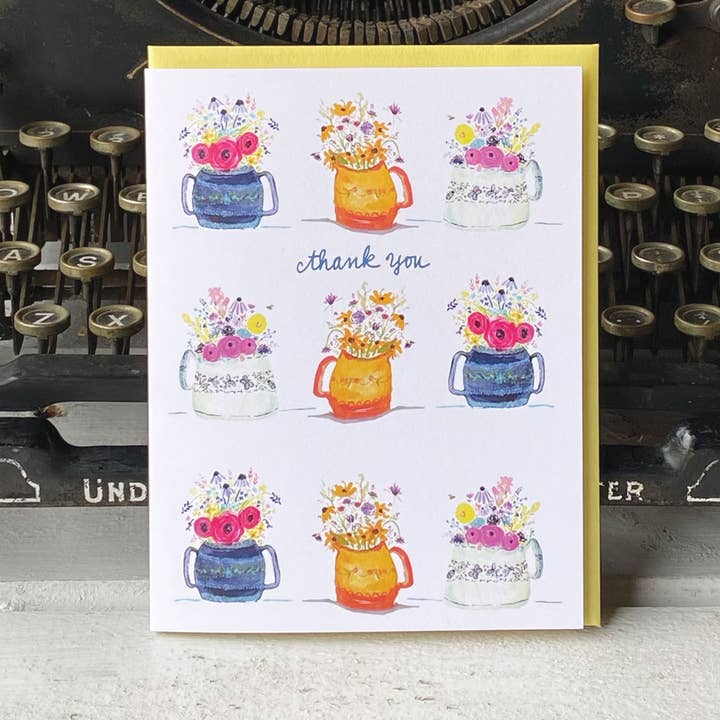 Tarjeta de agradecimiento con flores cortadas para venta al por mayor de tiny farmhouse by Amy McCoy