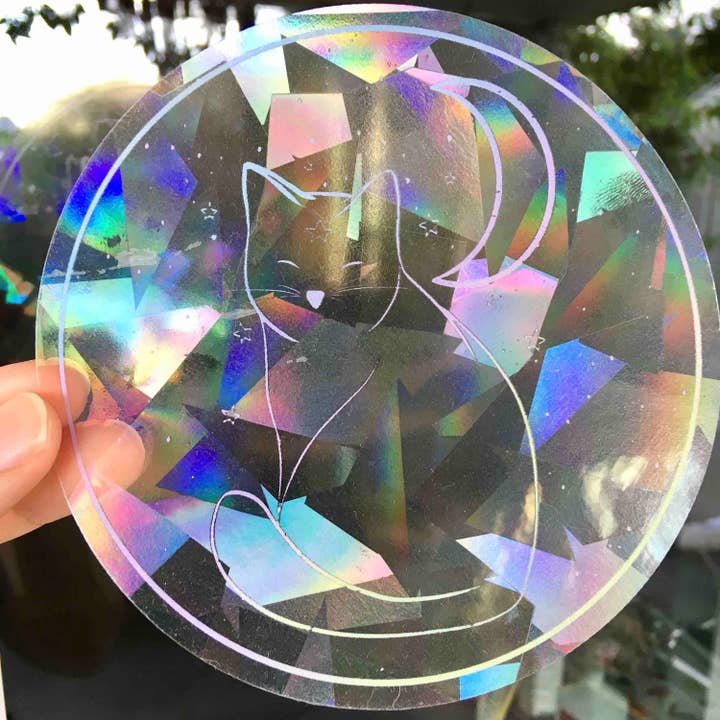 Celestial Cat Rainbow Maker Vindue Mærkat for engroshandel hos Studio C Paper