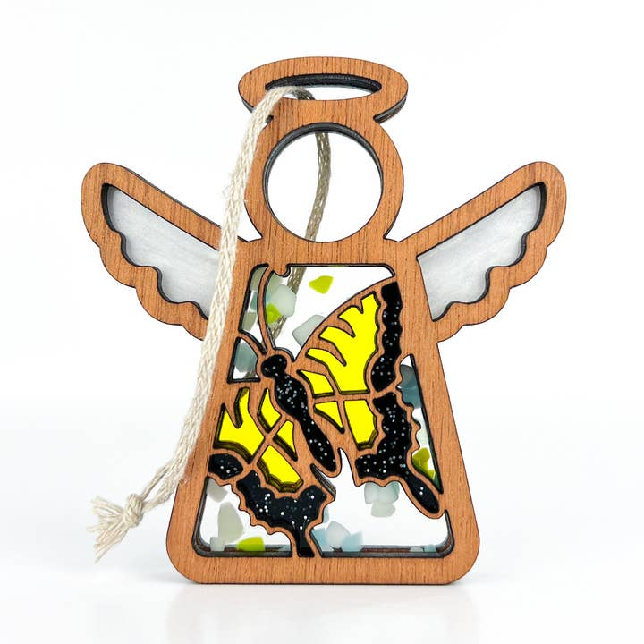 Swallowtail Butterfly Ornament | 3.5" (H) Angel Figurine | Mother's Angels® for wholesale by Forged Flare®