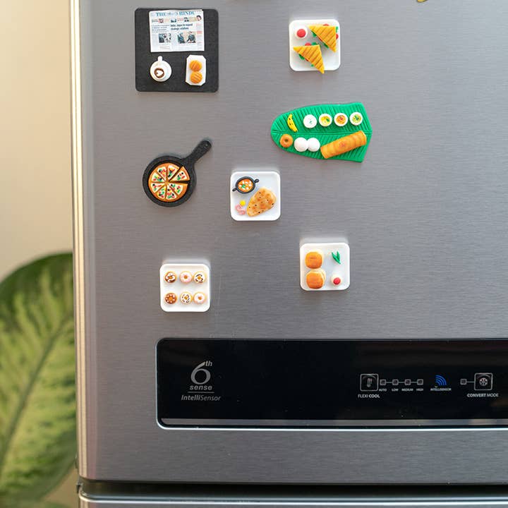 Zwende – wholesale Magnet – Miniatyr populära rätter lera kylmagneter - uppsättning av 4