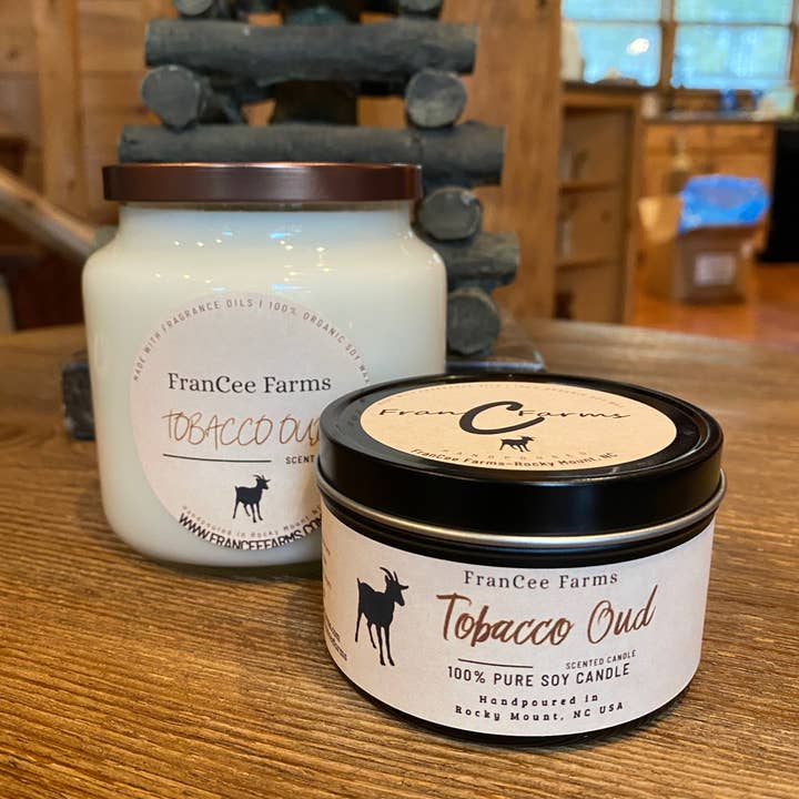 FranCee Farms - Wholesale Travel Candles - Tobacco Oud Candle Tin3