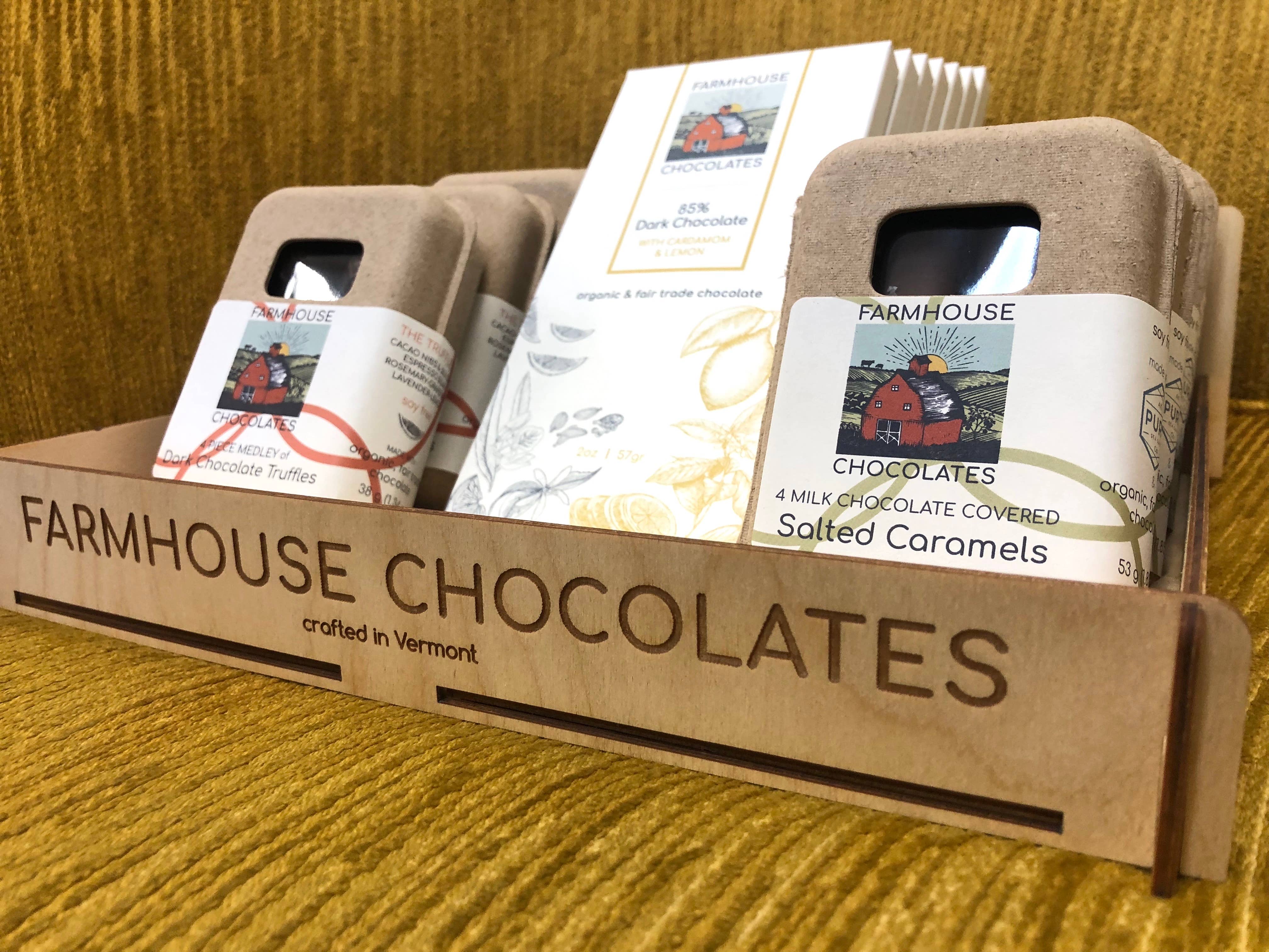 Farmhouse Chocolates - Wholesale Chocolate Covered Sweets - 4 Piece Dark Chocolate Covered Salted Caramels10