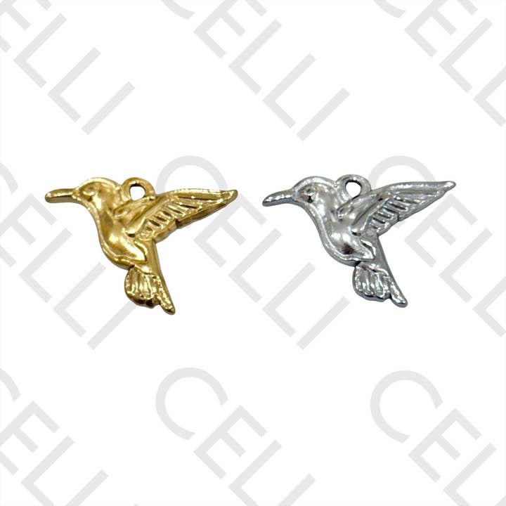 Steel Medal - hummingbird (2 pcs) for wholesale by Celli Biju