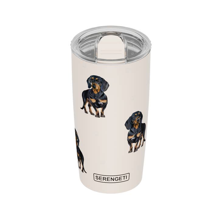 E&S Pets - Wholesale Insulated Mug/Tumbler - 3D Printed - Black Dachshund - Tumbler, Leak-Proof, Durable