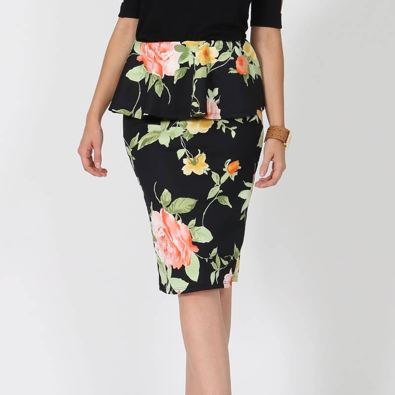 42POPS - Vente Jupe – femme - ...0826 JUPE CRAYON EN SCUBA IMPRIMÉE GRANDE TAILLE SI-70712