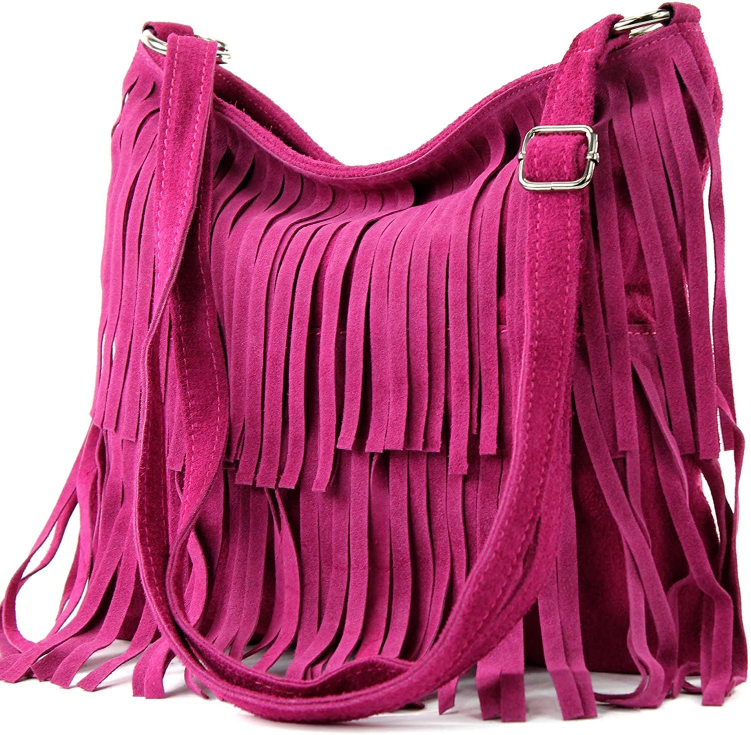 Ellas Trading - Wholesale Crossbody Bag - Women's - Italian Suede Leather Fringed Shoulder Crossbody Bag8