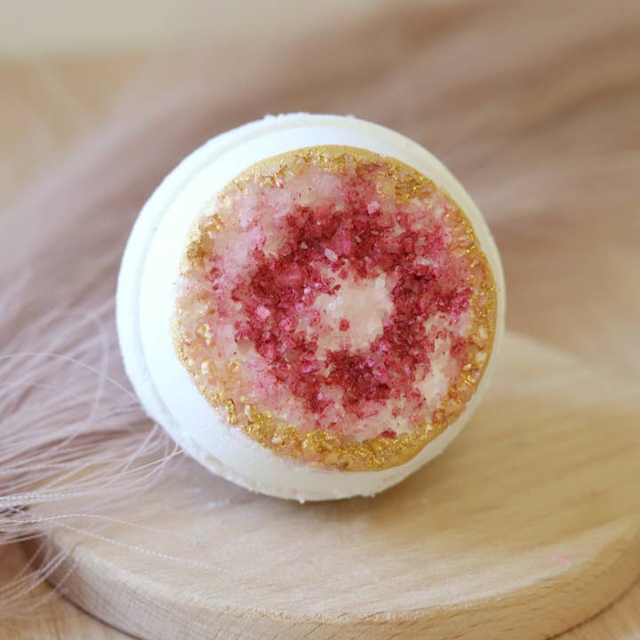 Ruby Geode Bath Bomb, Crystal Bath Bomb for wholesale by Sudsy Soap Works LLC