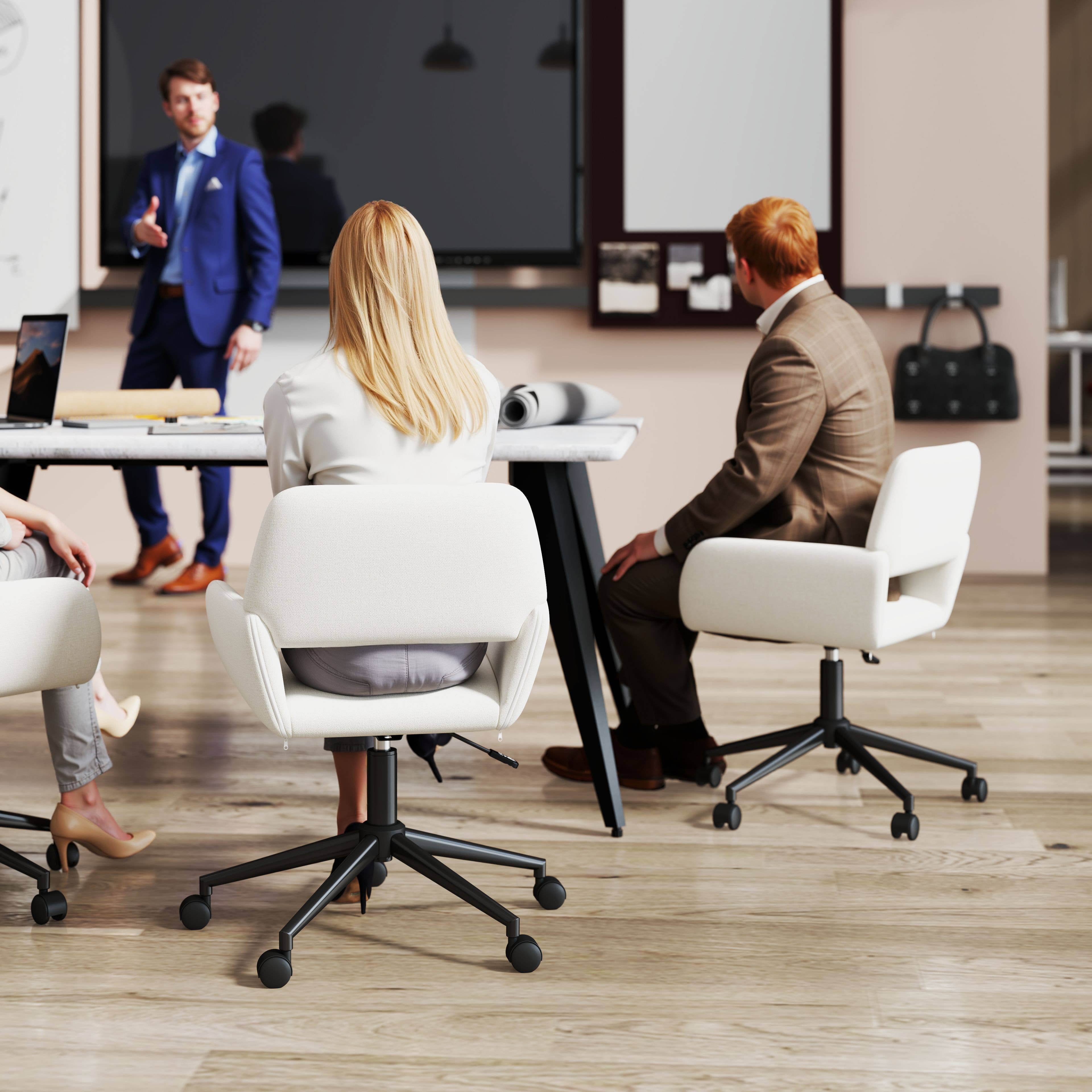 HOMYCASA DESIGN INC - Wholesale Chair - Modern Upholstered Suede Office Chair with Adjustable Height4