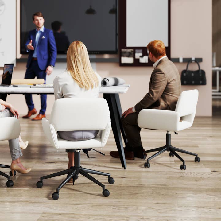 HOMYCASA DESIGN INC - Wholesale Chair - Modern Upholstered Suede Office Chair with Adjustable Height4