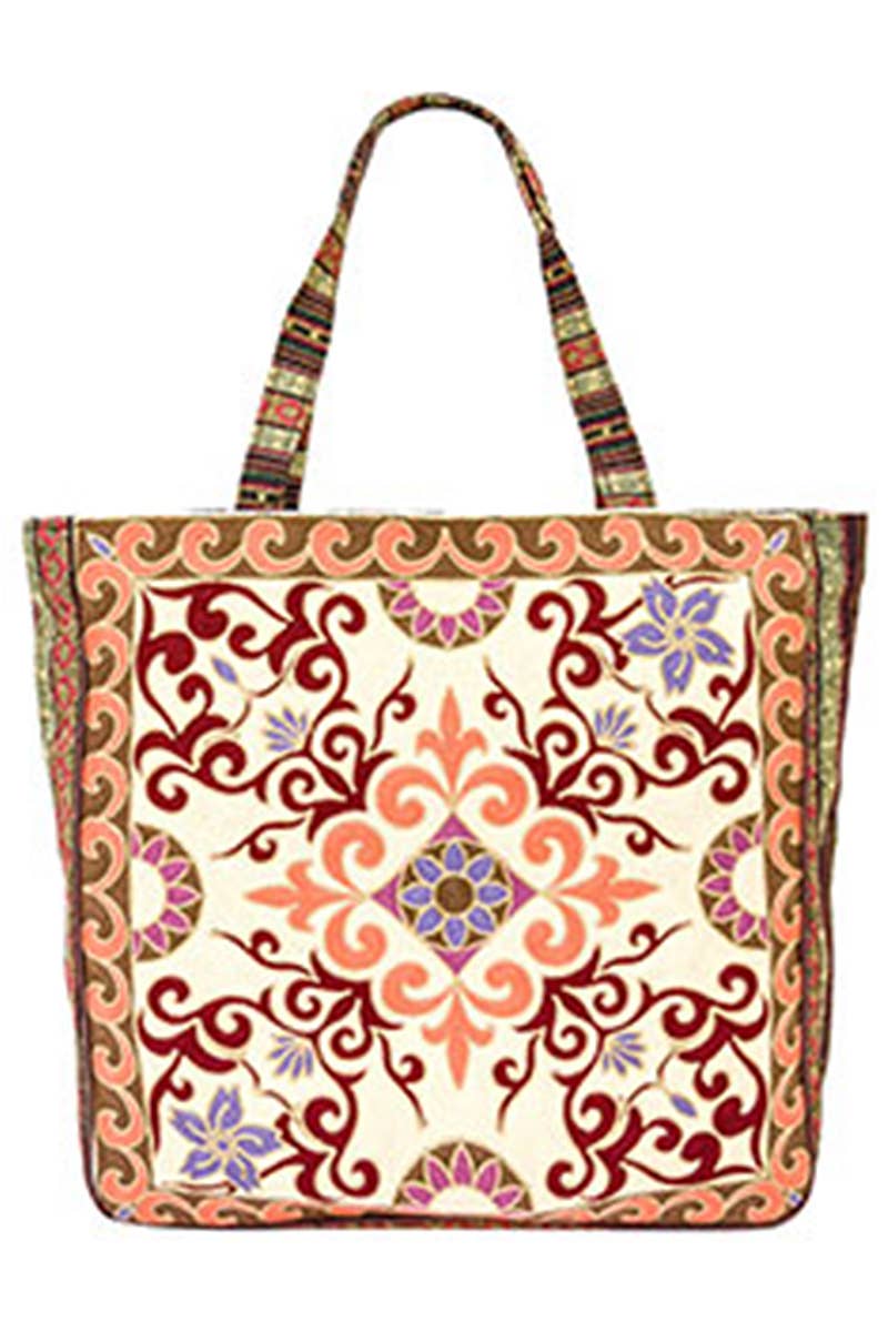 Cap Zone - Wholesale Draagtas - Dames - Draagtas van geweven canvas met wandtapijt1