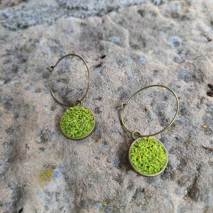 Fields - Wholesale Hoop Earrings - Mossy Hoop Earrings Nature's Jewelry Botanical Garden 2