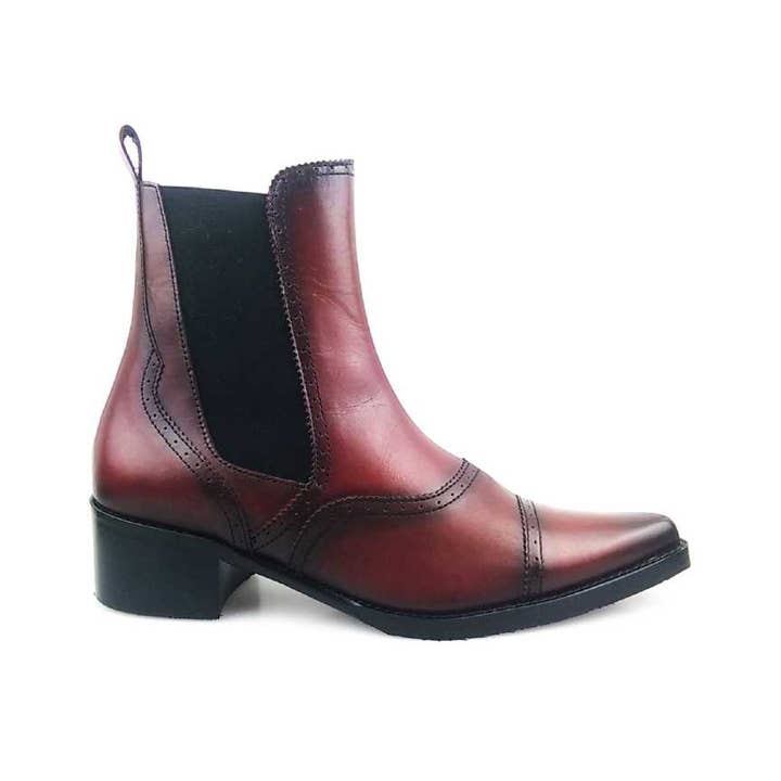 Western Chelsea støvle model 9951 - Rød Læder for engroshandel hos Pinto Di Blu