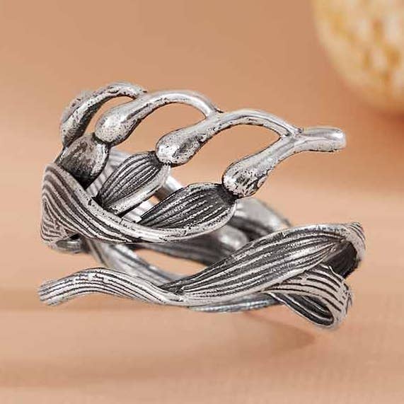 Sterling Silver Adjustable Kelp Ring for wholesale by Nina Designs