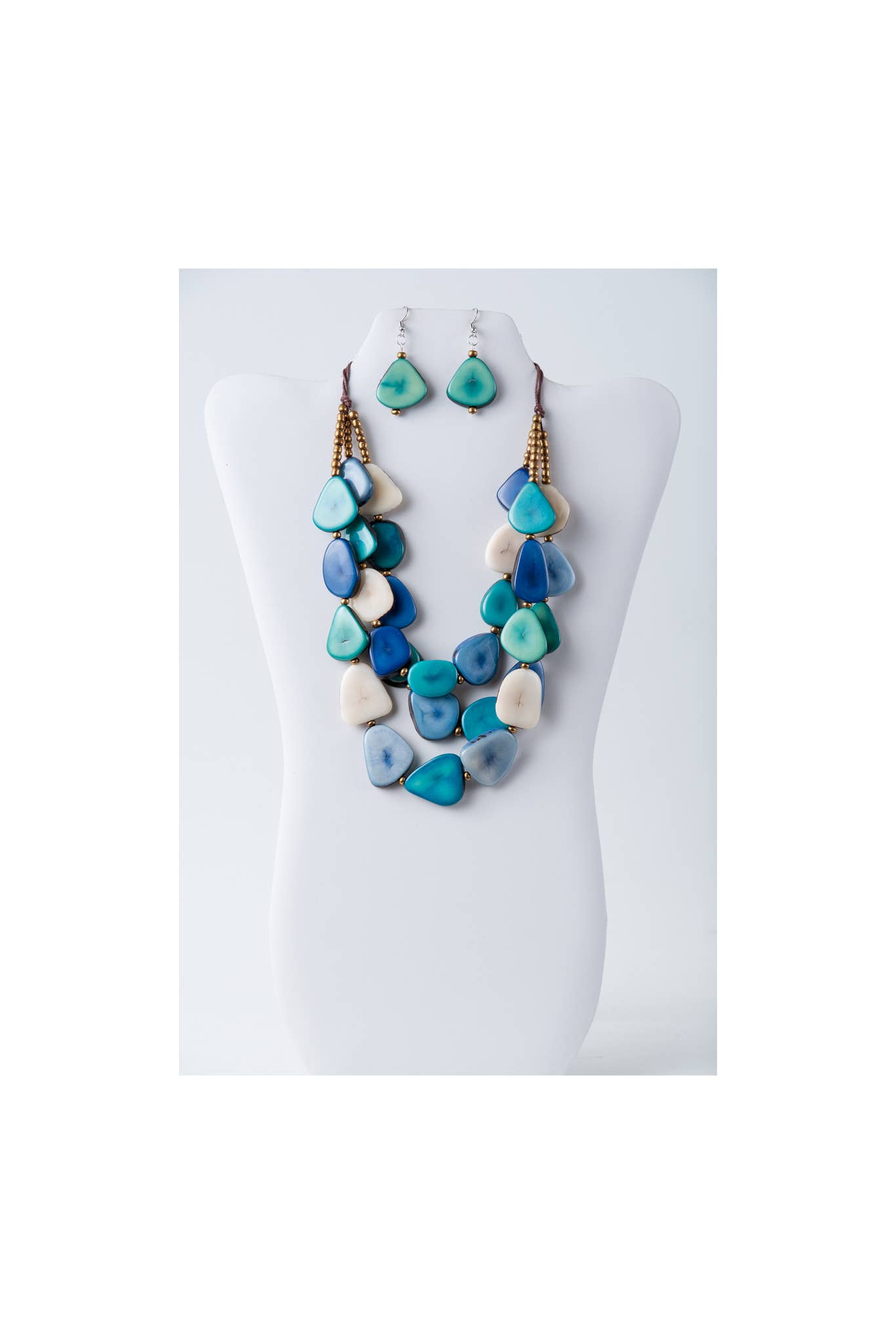 TaguArtsy – wholesale Smycken – Zaley Three Stranded Organic Tagua halsband och örhängen21