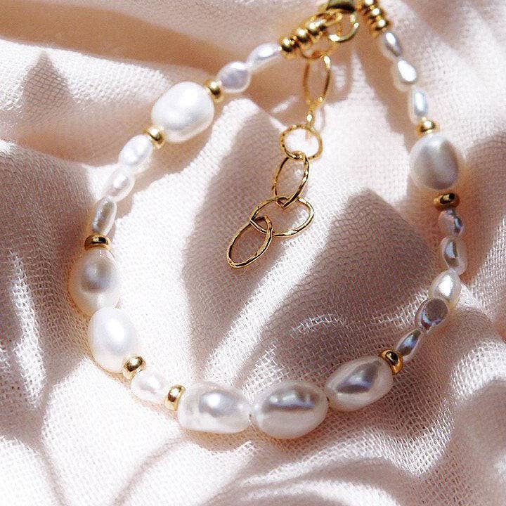 Ke Aloha Jewelry – Großhandel Perlenarmband – Gold- und Weißperlenarmband - Hiwahiwa1