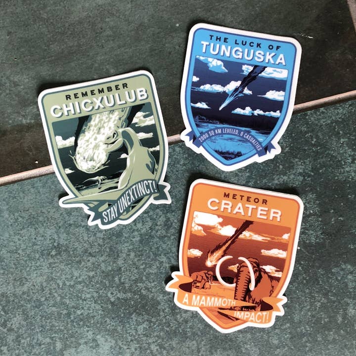 KickAsteroid Historic Impacts Aufkleberset für den Großhandel von Chop Shop Store