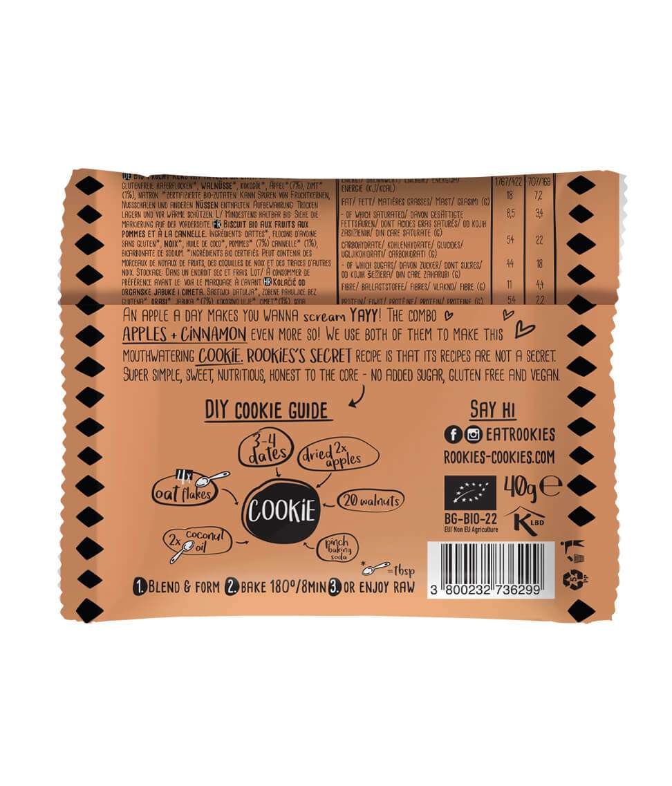 Smart Organic - Wholesale Cookie - Cookie Apple & Cinnamon, Bio, Rookies, 40g3