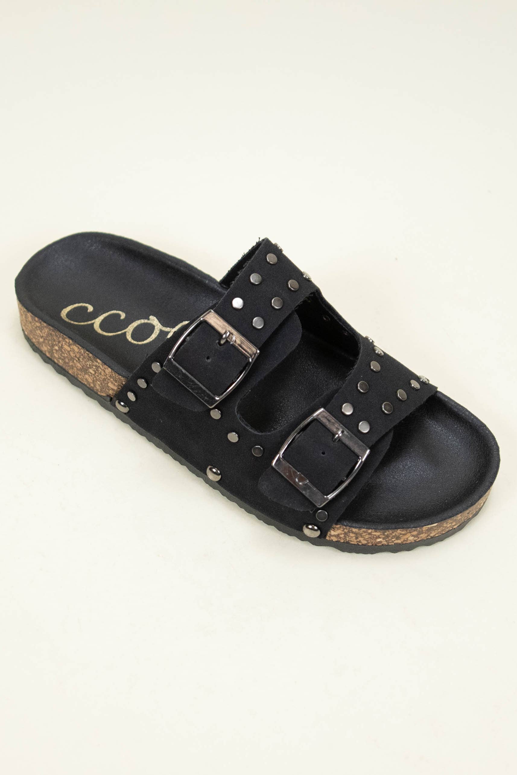 CCOCCI - Vendita all'ingrosso Sandali - Donna - Sandalo ciabatta con doppia fascia, borchie rotonde e suola in sughero Birkenstock3
