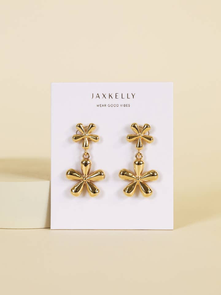 Double Daisy - Boucles d'oreilles en or pour la vente par JaxKelly