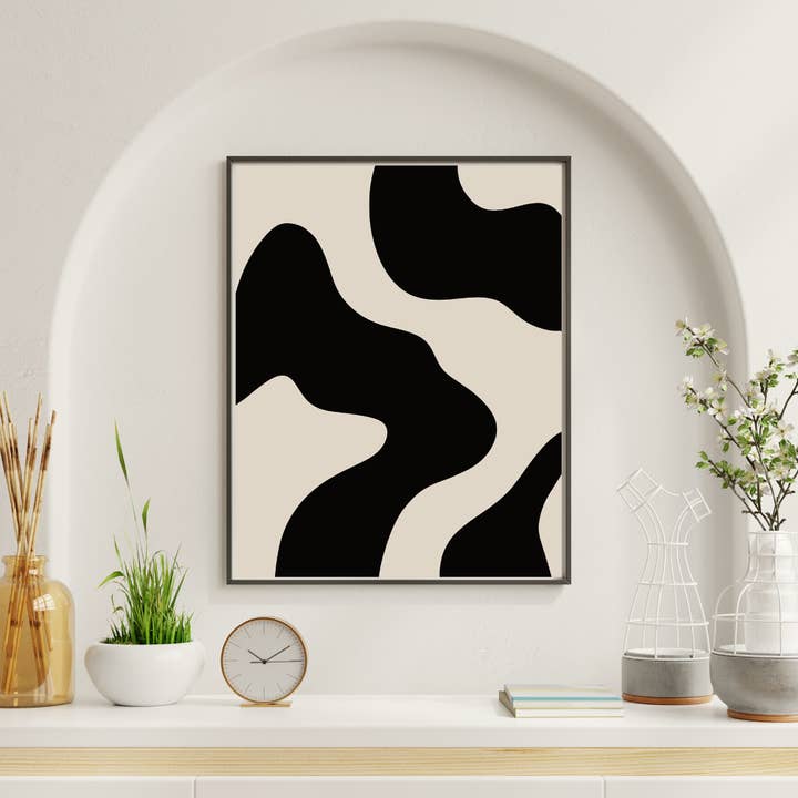 Wiggle Kunstdruck, A4, Beige/Schwarz für den Großhandel von Adrestia’s Revolt