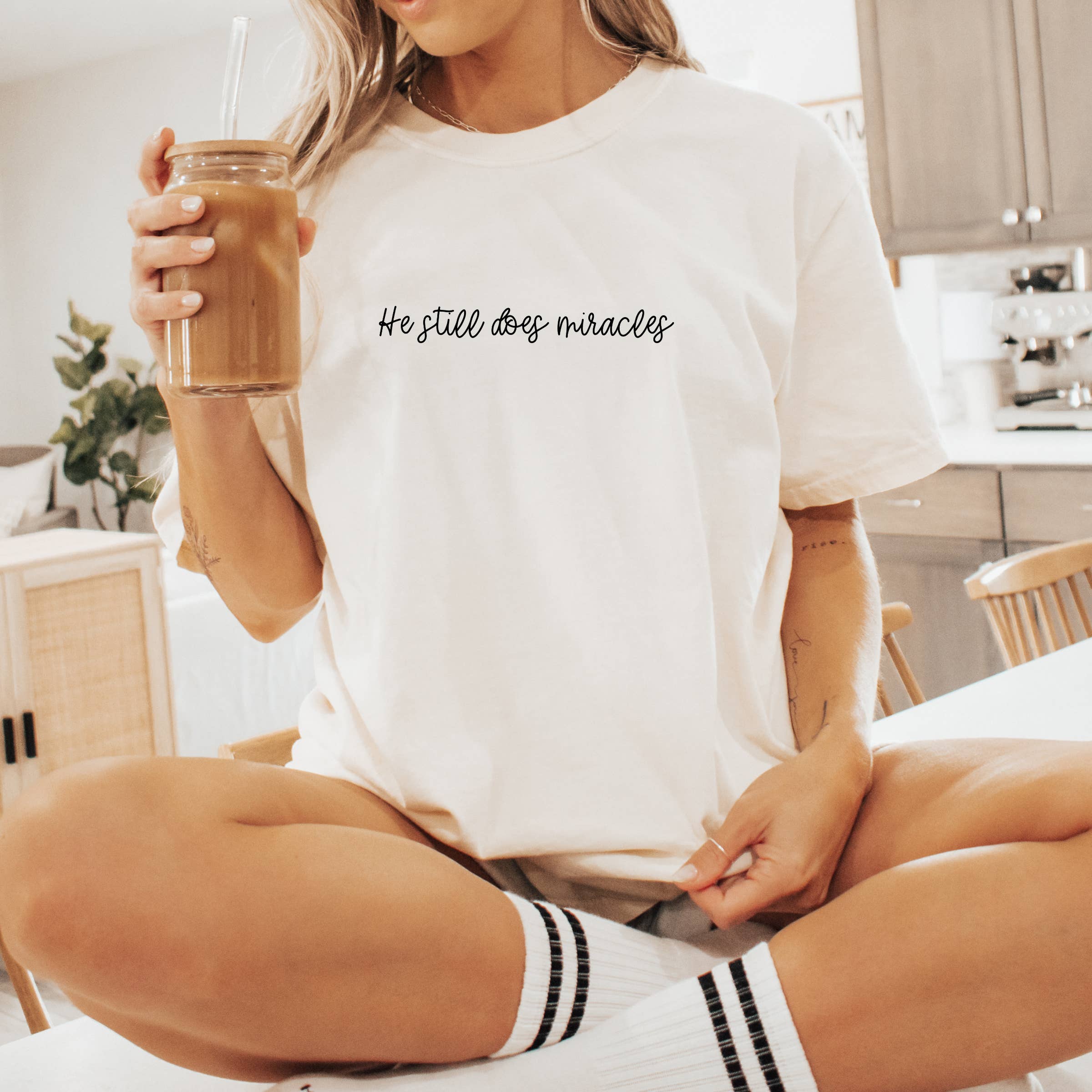 Wholehearted Motherhood and Co. - Wholesale Screen Printed T-Shirt - Unisex - He Still Does Miracles Graphic Tee - Christian Faith Tee