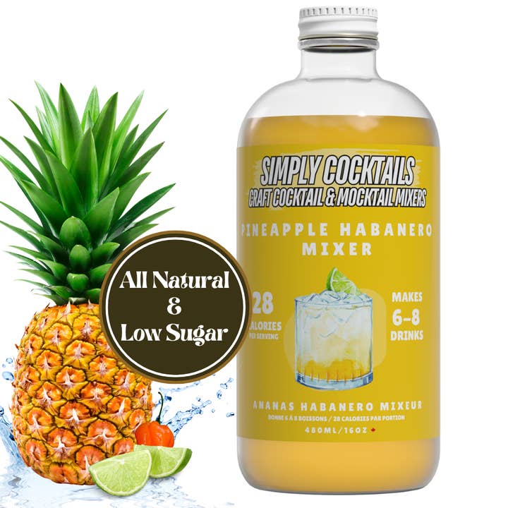 Simply Cocktails - Wholesale Cocktail Mix/Syrup - Pineapple Habanero - Margarita Cocktail and Mocktail Mixer