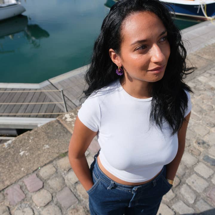 Studio Annette - Wholesale Hoop Earrings - Reversible Mirror Flower Hoop Earrings6