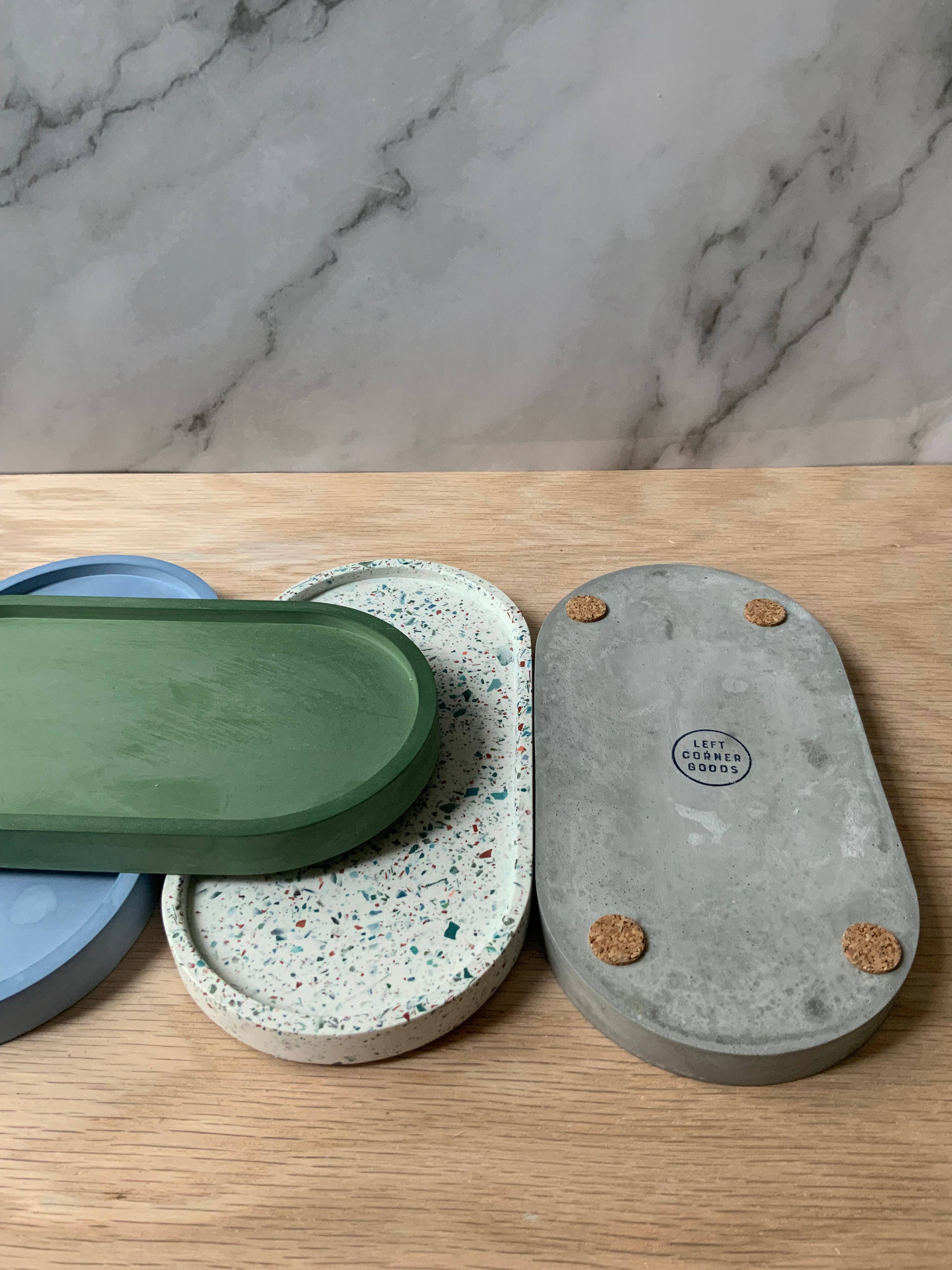 Left Corner Goods - Wholesale Decorative Tray - Gypsum Cement Oval Tray | candle tray | trinket tray modern7