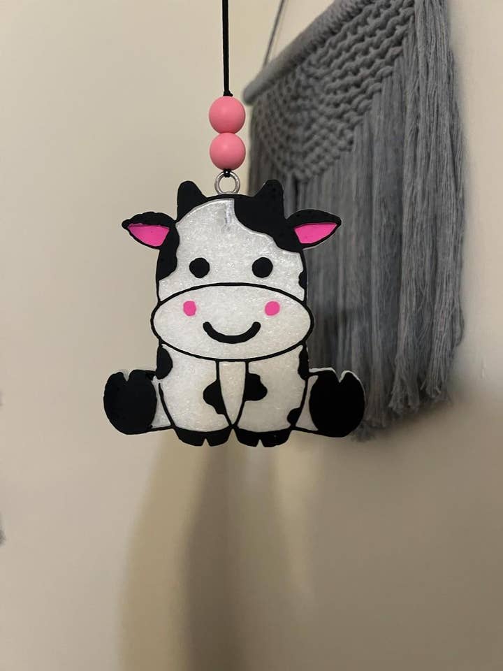 Cow car freshie for wholesale by C&D Darling Design