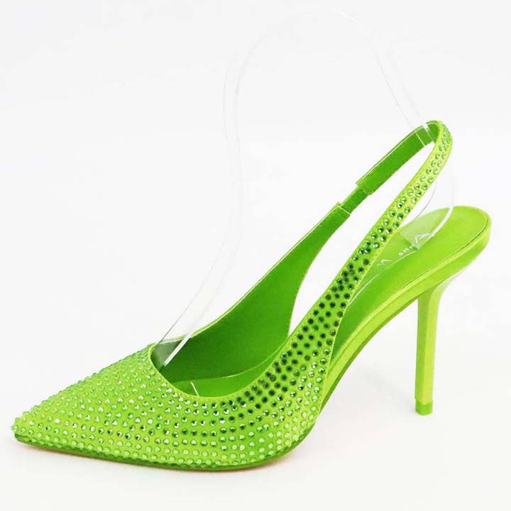Mars Sky Shoes Wholesale - Wholesale High Heels - Women's - Anne Michelle FLORA-13 Pointy Toe Rhinestone Slingback Pumps