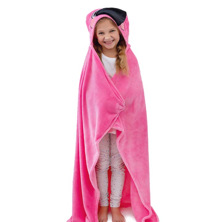 Canoogles - Wholesale Deken - Kinderen en baby - Flamingo Kinderdeken met capuchon0