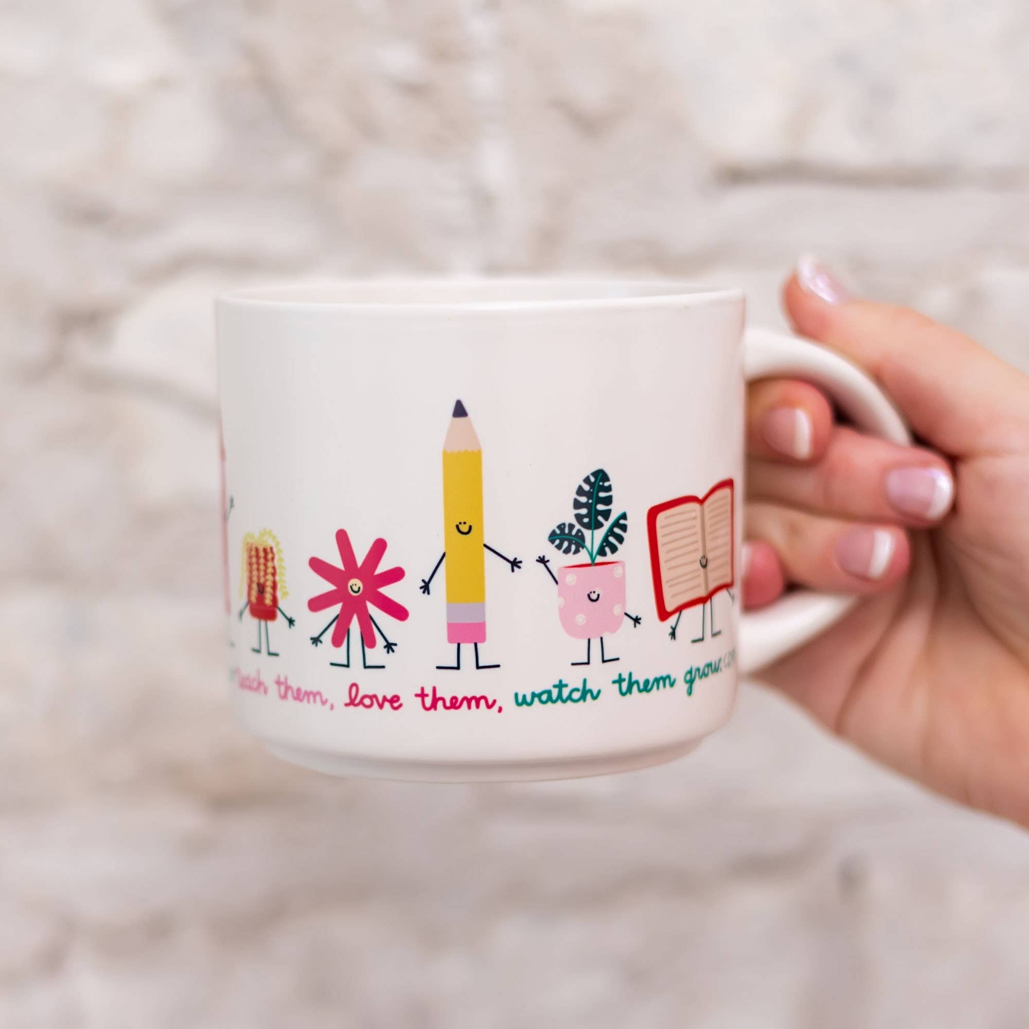 Callie Danielle – Caneca por atacado – Caneca de cerâmica Teach Them, Love Them, Watch Them Grow - Creme4