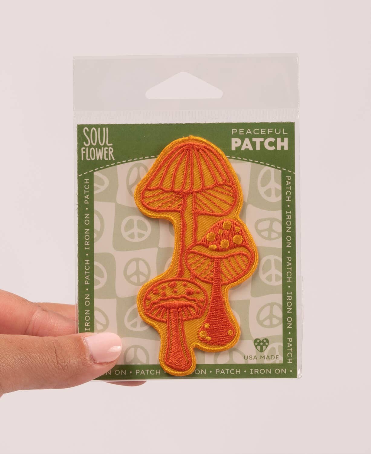 Soul Flower – wholesale Patch – Retro Mushrooms Iron-On Patch - Mushroom Patches1