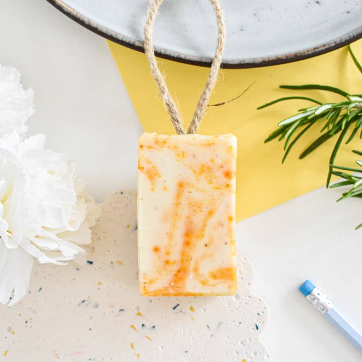 The Natural Spa Cosmetics - Wholesale Bar Soap - Rosemary Clementine Cold Press Soap on a rope - Palm Free2