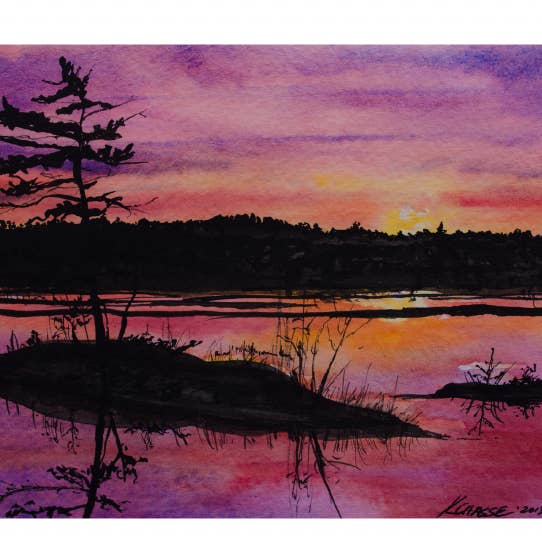 Carte de vœux de Brunswick, dans le Maine, blanc à l'intérieur #KC20C pour la vente par Kellie Chasse Fine Art